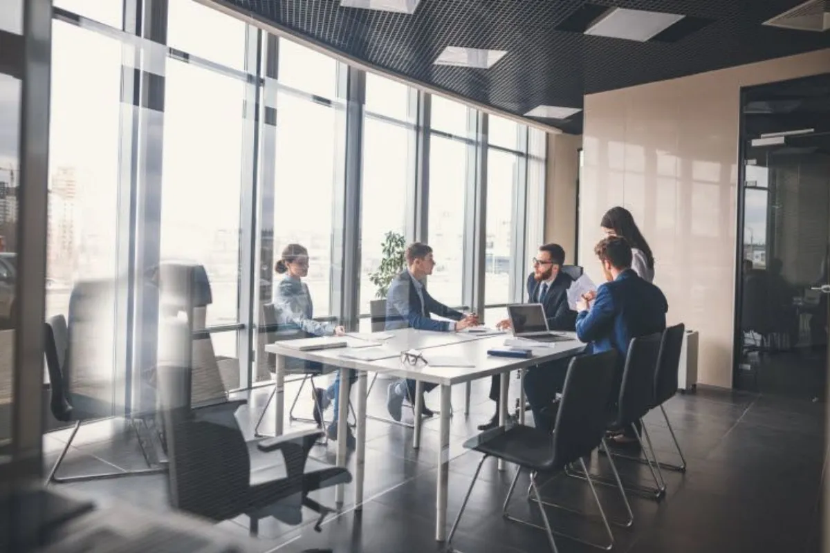 Group of people having a meeting in the office